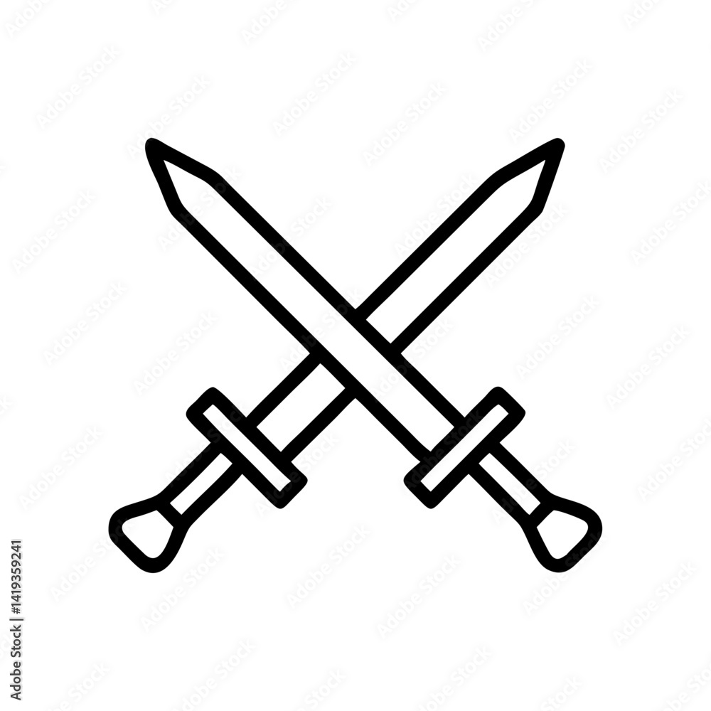 Crossed Swords Icon Design Crossed Swords Icon Design