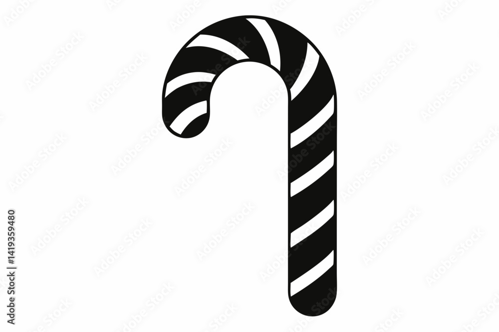 candy cane silhouette line art vector illustration candy cane silhouette line art vector illustration
