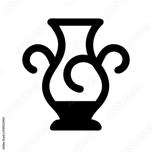 Decorative Vase with Curved Design Icon Design
