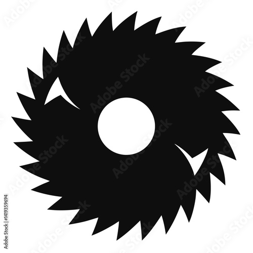 Metal Saw Blade Vector Silhouette Construction Cutting Tool Graphic  