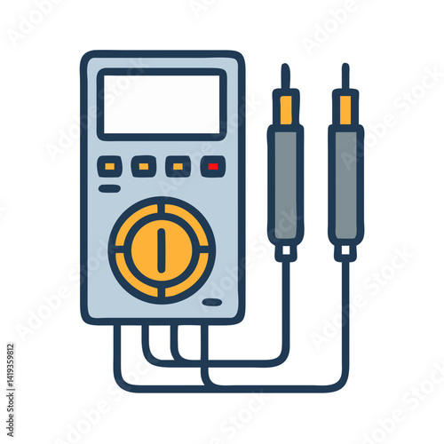 Digital Multimeter with Probes Icon Design