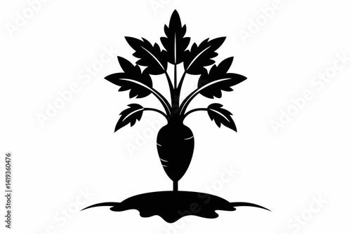 carrot plant silhouette line art vector illustration