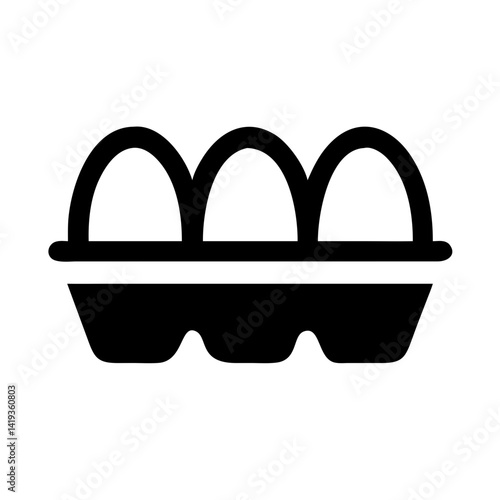Egg Carton with Six Eggs Icon Design