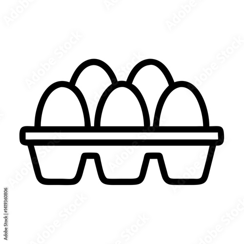 Egg Carton with Six Eggs Icon Design