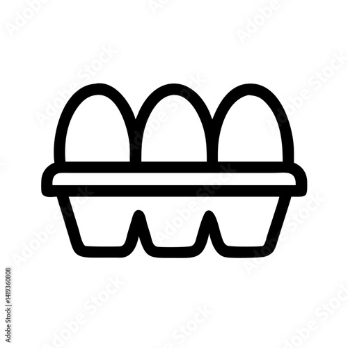 Egg Carton with Six Eggs Icon Design