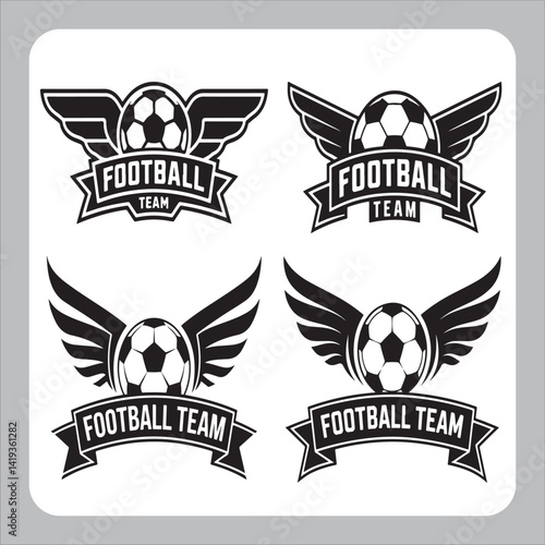 Football player Logo. Football Vector illustration. Sport Emblem
