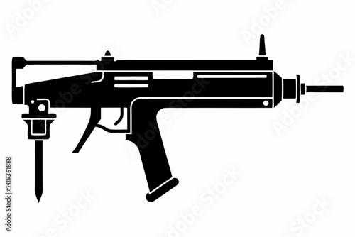 caulking gun silhouette line art vector illustration