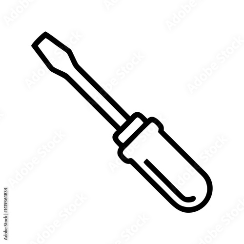 Flathead Screwdriver Symbol Icon Design