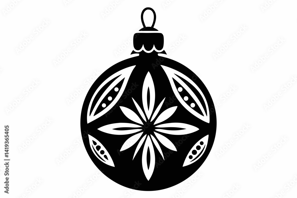 christmas ornament silhouette line art vector illustration christmas ornament silhouette line art vector illustration
