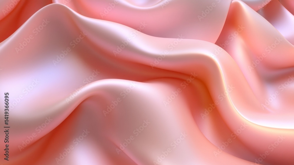 Obraz premium Fluid, peachy pink silk folds.