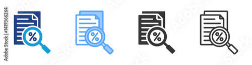 Evaluating Taxes icon set multiple style collection