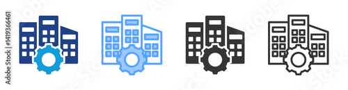 Company Service icon set multiple style collection