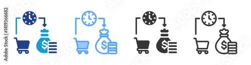 Market Liquidity icon set multiple style collection
