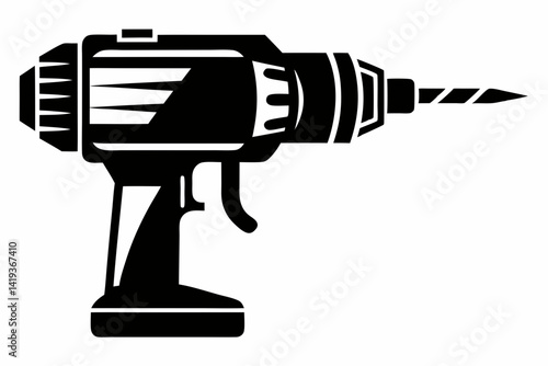 core drill silhouette line art vector illustration