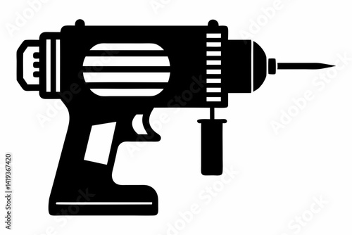 core drill silhouette line art vector illustration