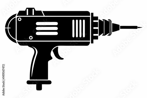 core drill silhouette line art vector illustration