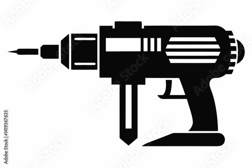 core drill silhouette line art vector illustration