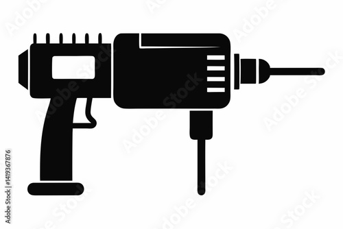 core drill silhouette line art vector illustration