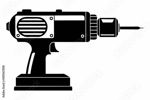 core drill silhouette line art vector illustration
