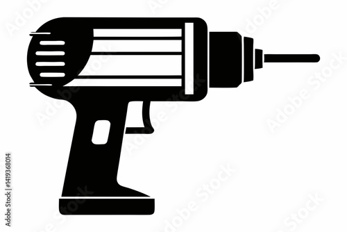 core drill silhouette line art vector illustration