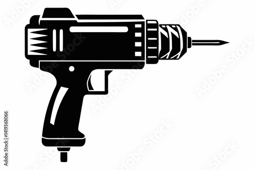 core drill silhouette line art vector illustration