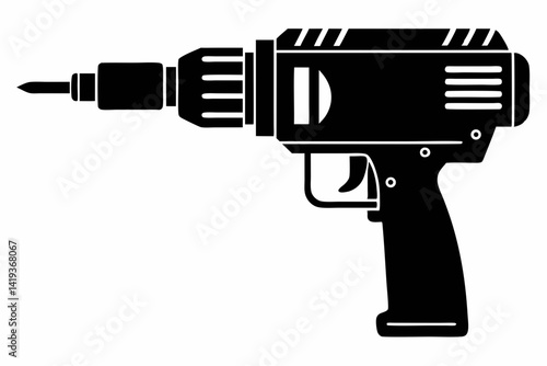 core drill silhouette line art vector illustration