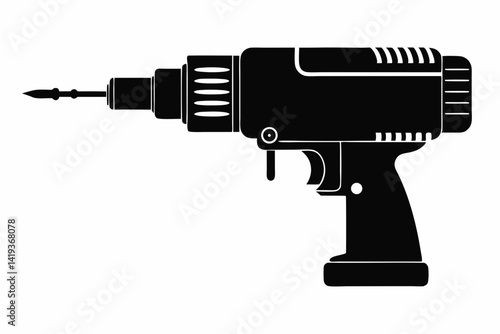 core drill silhouette line art vector illustration