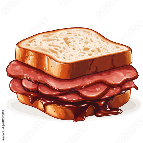 BBQ Bologna Sandwich with Smoky Sauce Drips