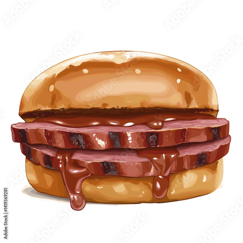 BBQ Bologna Sandwich with Smoky Sauce Drips
