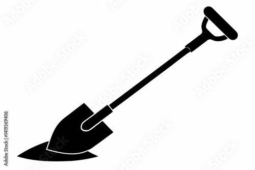 digging bar silhouette line art vector illustration