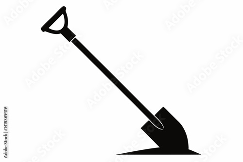 digging bar silhouette line art vector illustration