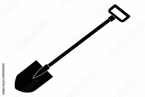 digging bar silhouette line art vector illustration