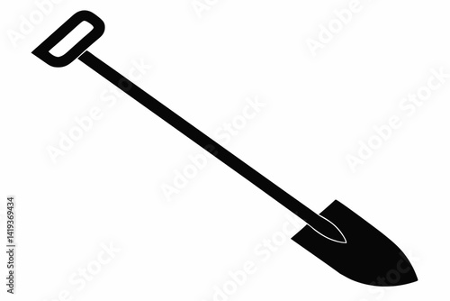 digging bar silhouette line art vector illustration