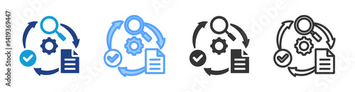 Managed Processes icon set multiple style collection