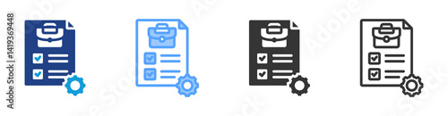 Job Management icon set multiple style collection