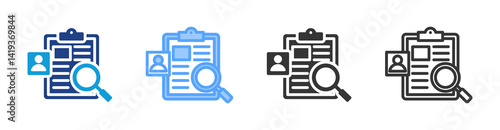 Investigation icon set multiple style collection