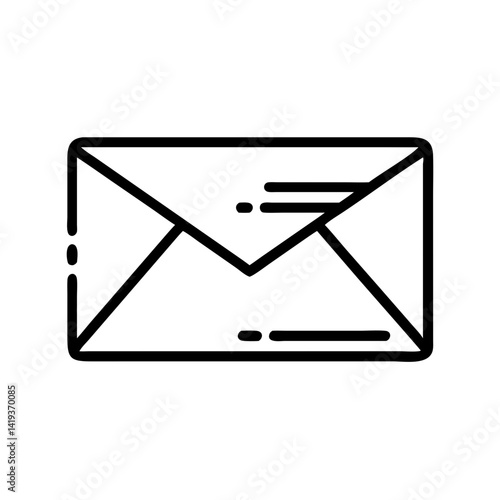 Minimalistic envelope icon for email or messages: clean geometric lines with a slight gradient and thin white outline