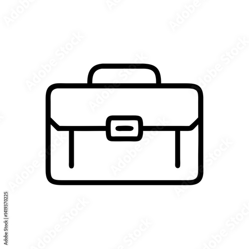 Aktenkoffer-Symbol im Schwarz-Weiß-Minimalismus – klare Linien und Symmetrie