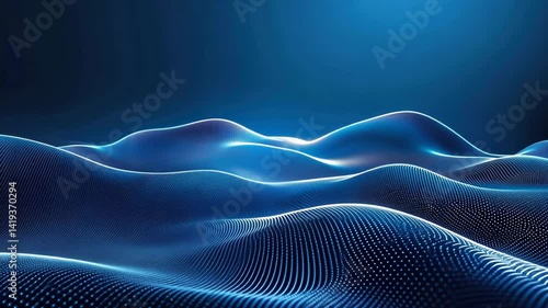 Discovering the mesmerizing beauty of digital waves in a vibrant blue landscape of light and motion Generative AI