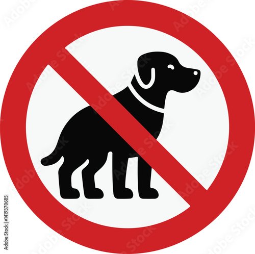 No Dog Allowed: A clear and concise symbol illustrates the prohibition of dogs, emphasizing boundaries and regulations in a visually understandable way.