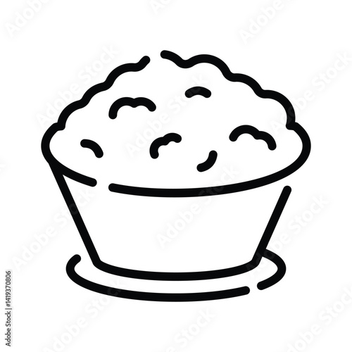 Get hold of this amazing line style icon of boiled rice bowl