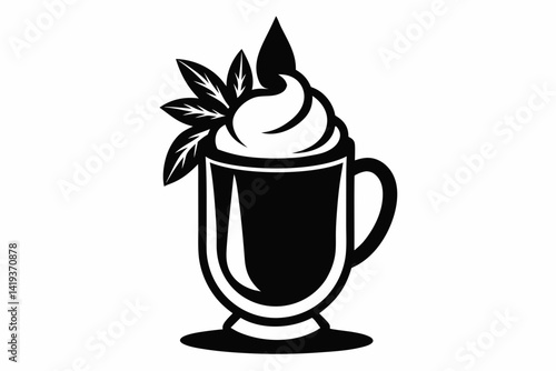 eggnog silhouette line art vector illustration