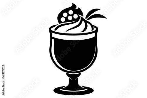 eggnog silhouette line art vector illustration