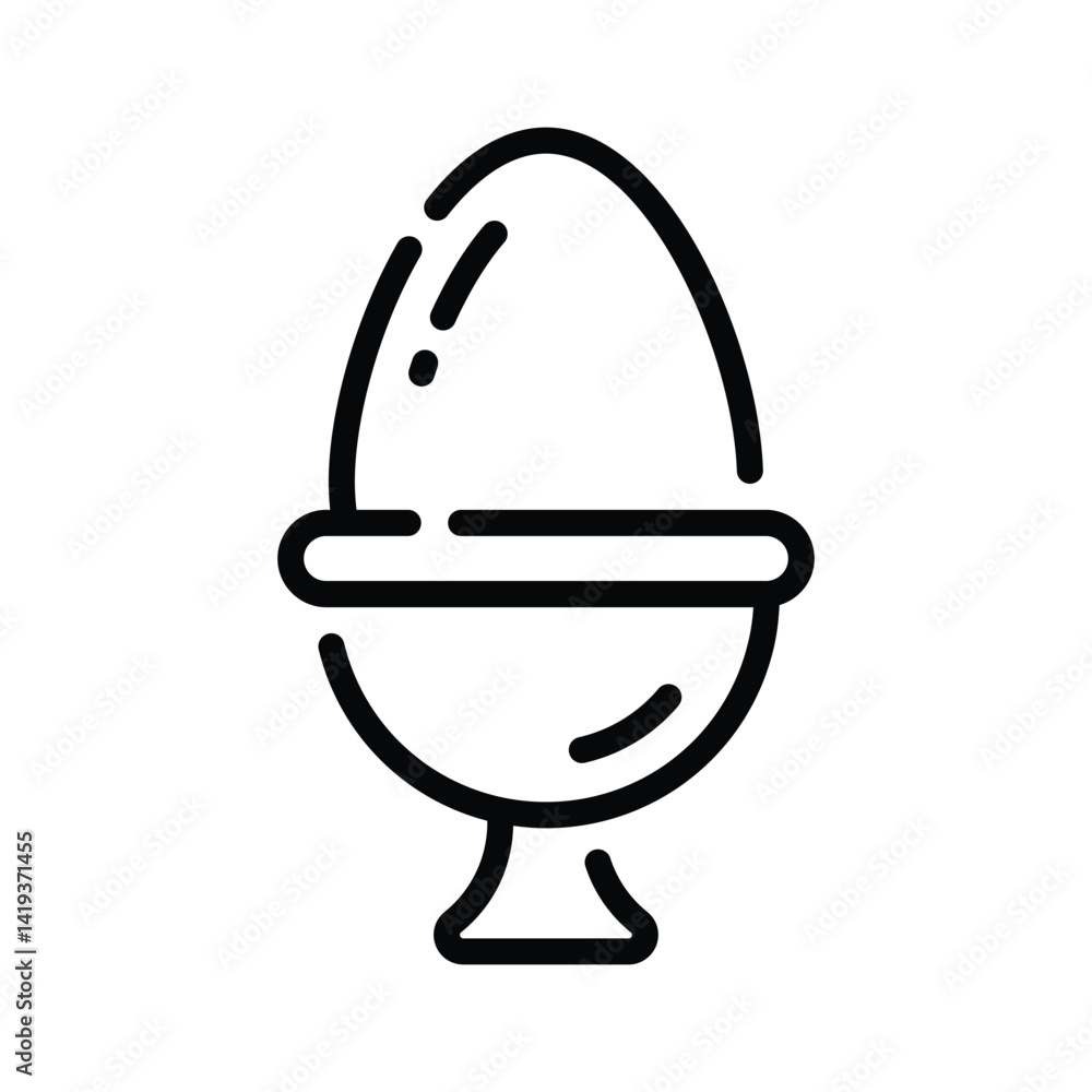 Visually appealing line style icon of egg stand Visually appealing line style icon of egg stand