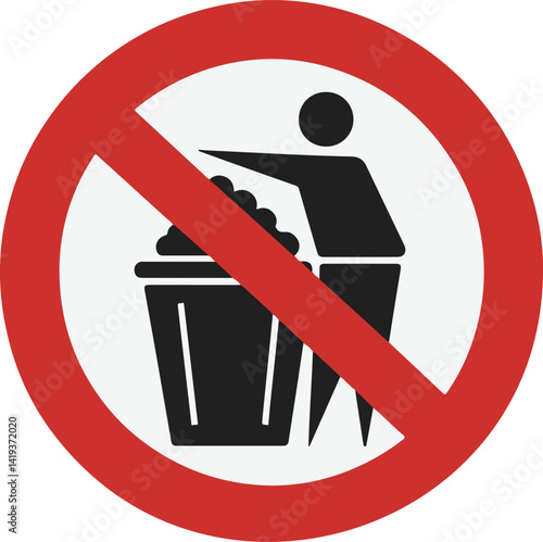 No Littering Sign: A visual warning to discourage littering. This image provides a clear message, encouraging responsible waste disposal.