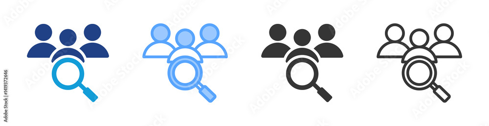 Researchers icon set multiple style collection Researchers icon set multiple style collection