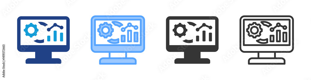 Data Analytics icon set multiple style collection Data Analytics icon set multiple style collection