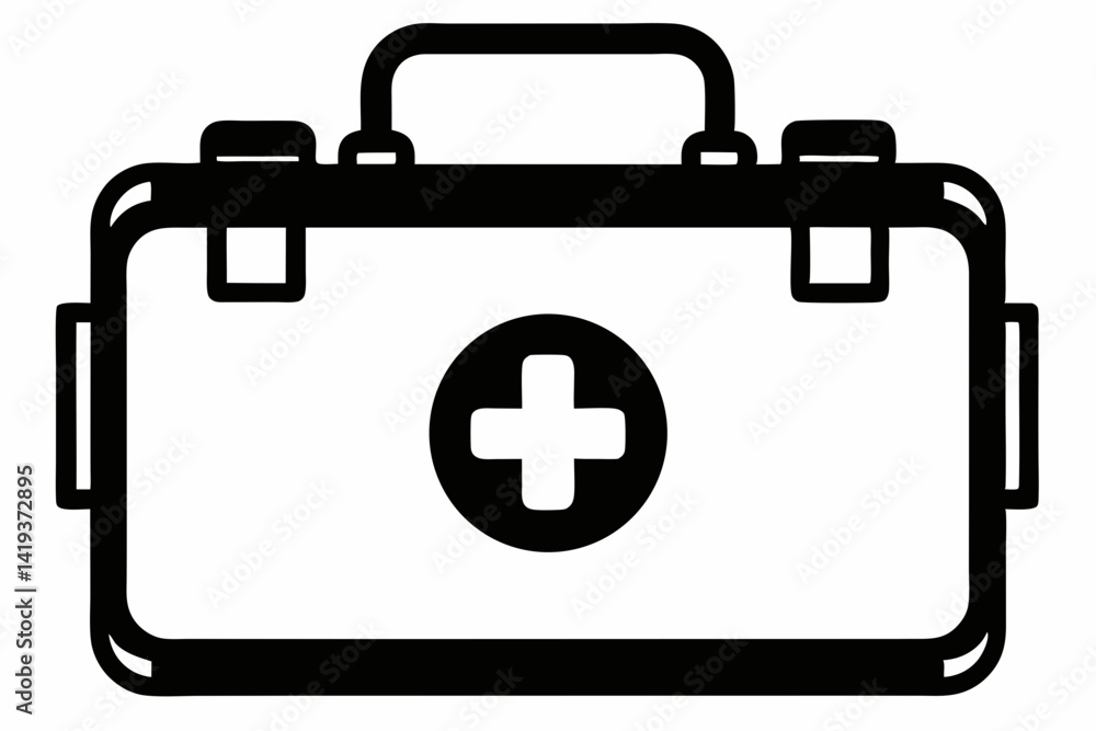 first aid kit silhouette line art vector illustration first aid kit silhouette line art vector illustration