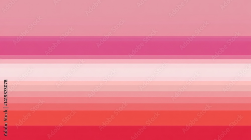 Fototapeta premium Horizontal bands of soft, blended pink and red hues.