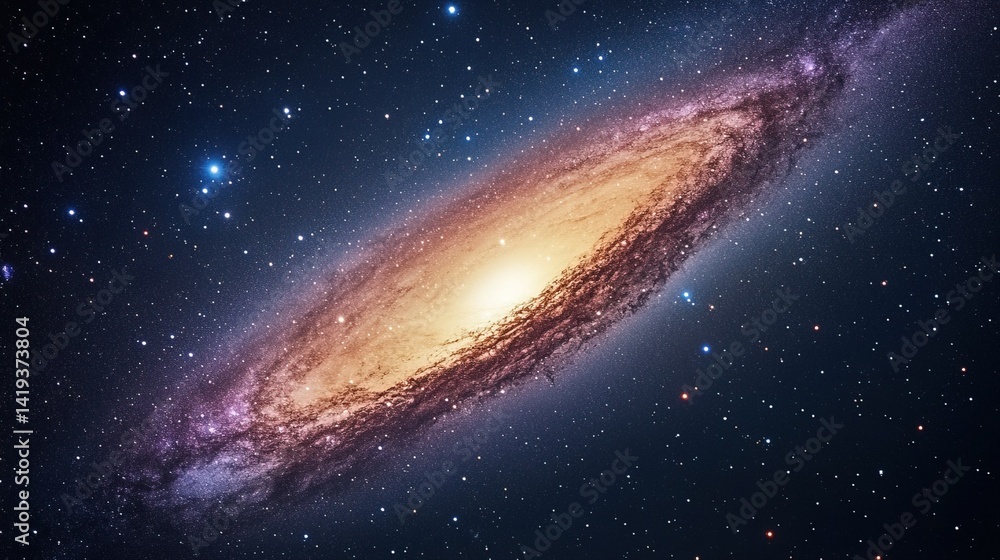 Fototapeta premium Spectacular Galactic Universe: High-Resolution Space Exploration and Science Education Visual Material